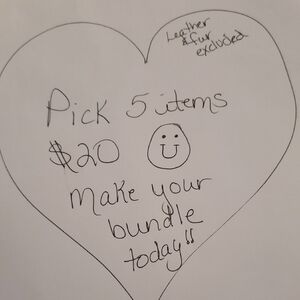 Bundle 5 Items $20 (Leather & Fur Excluded)